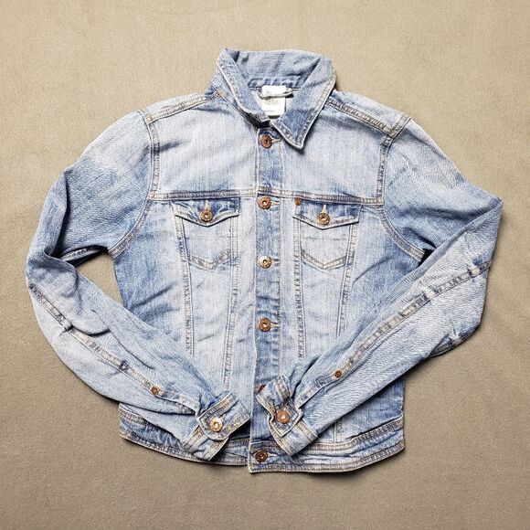 H&M Jean Jacket - Denim Jacket Size 6, Blue - Picture 1 of 9